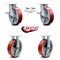 Service Caster 8 Inch Kingpinless Red Poly on Steel Caster Brake & Swivel Lock 2 Rigid, 2PK SCC-KP30S820-PUR-RS-SLB-BSL-2-R-2 - alternate 4